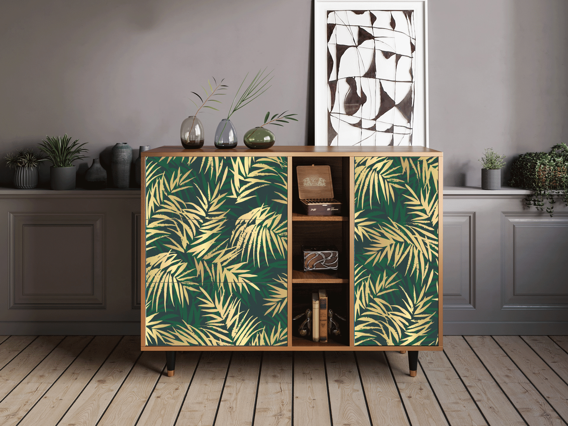 Sideboard - STORYZ - BS2 Sunny Palm Tree - Walnut Sideboard - STORYZ - BS2 Sunny Palm Tree - Walnut