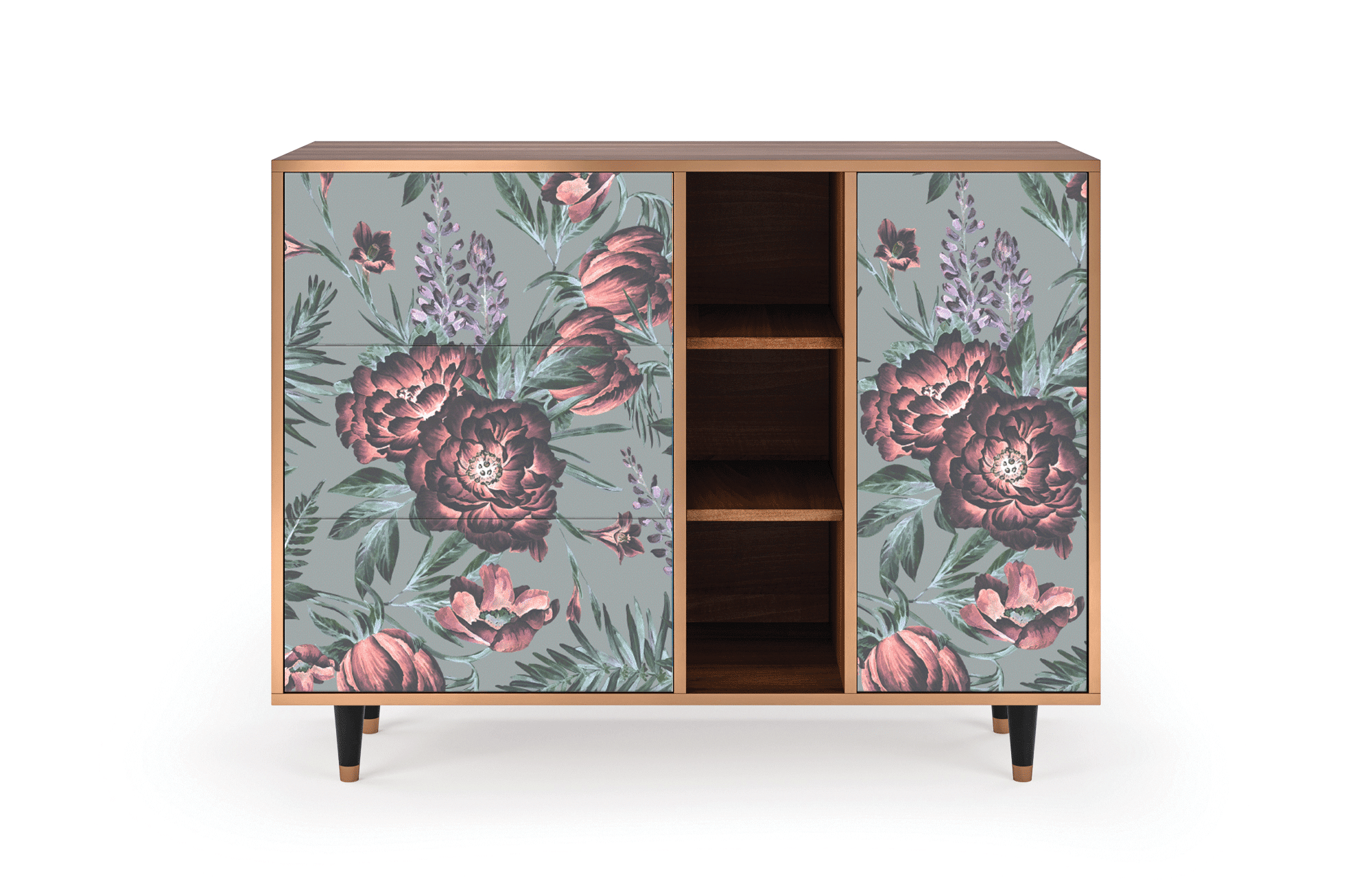 Sideboard – STORYZ – BS2 Light Peonies – Walnut Sideboard - STORYZ - BS2 Light Peonies - Walnut