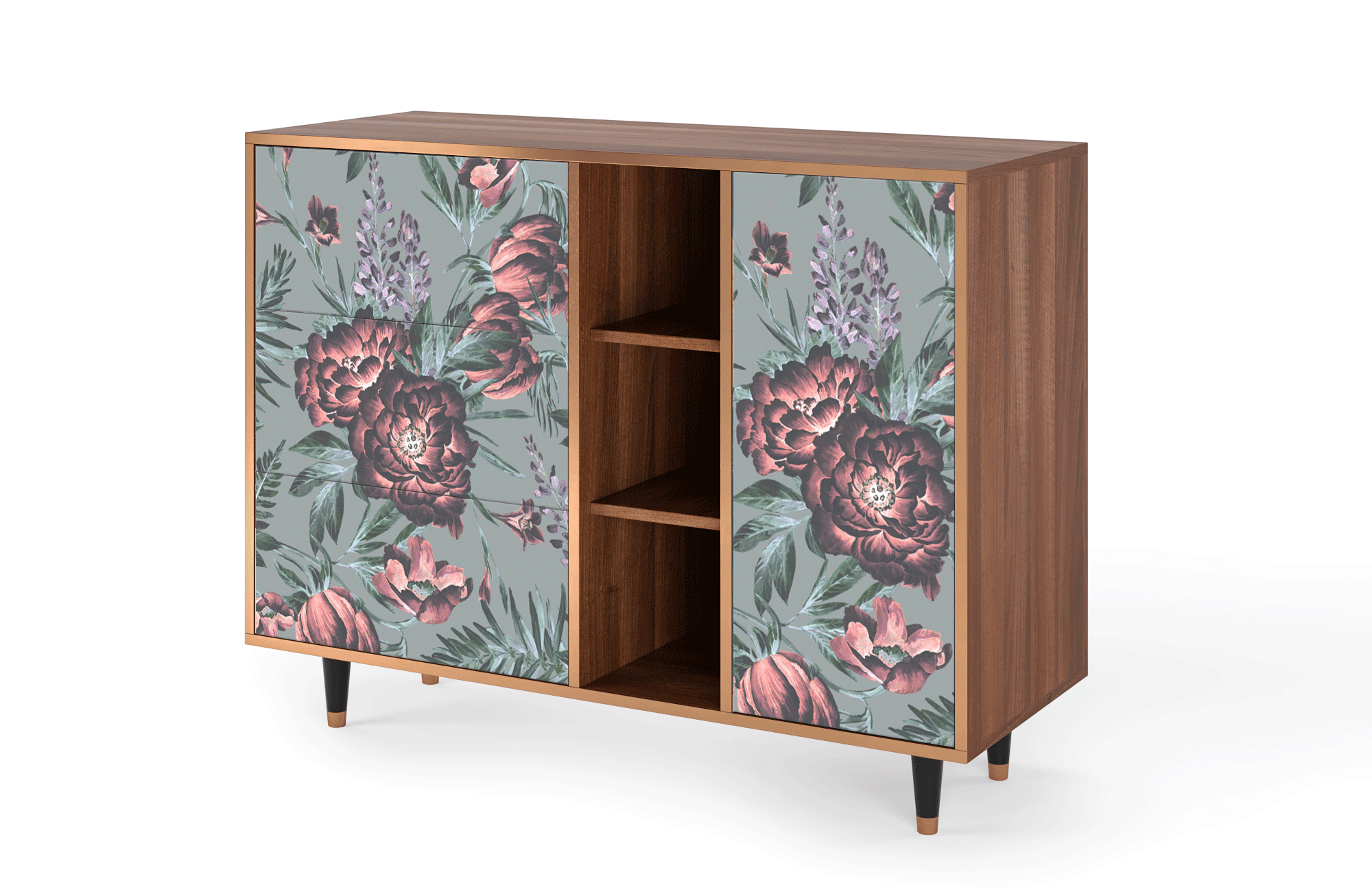 BS2_125_001 Sideboard - STORYZ - BS2 Light Peonies - Walnut