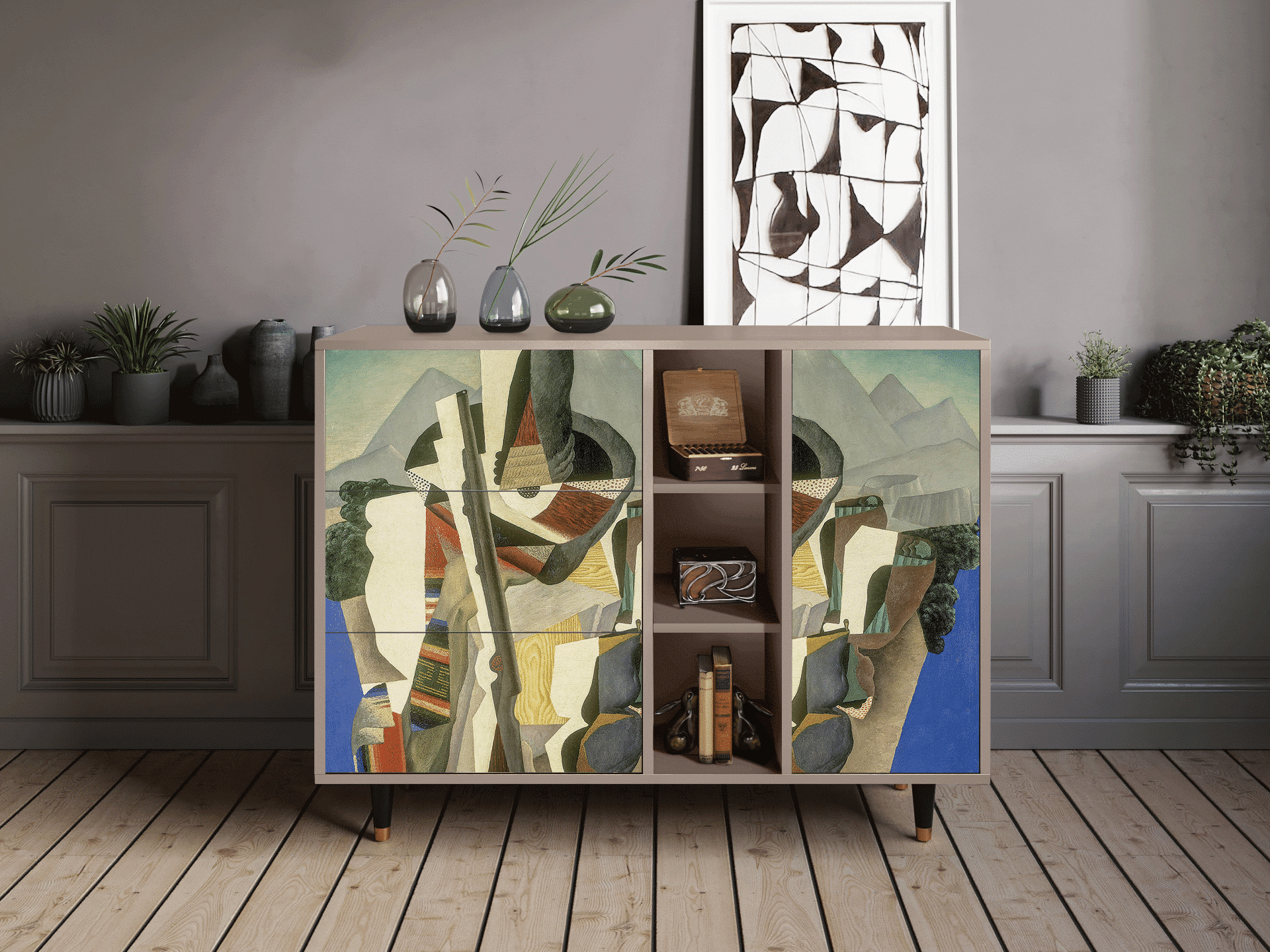 Sideboard - STORYZ - BS2 The Cubist Paintings - Latte Sideboard - STORYZ - BS2 The Cubist Paintings - Latte