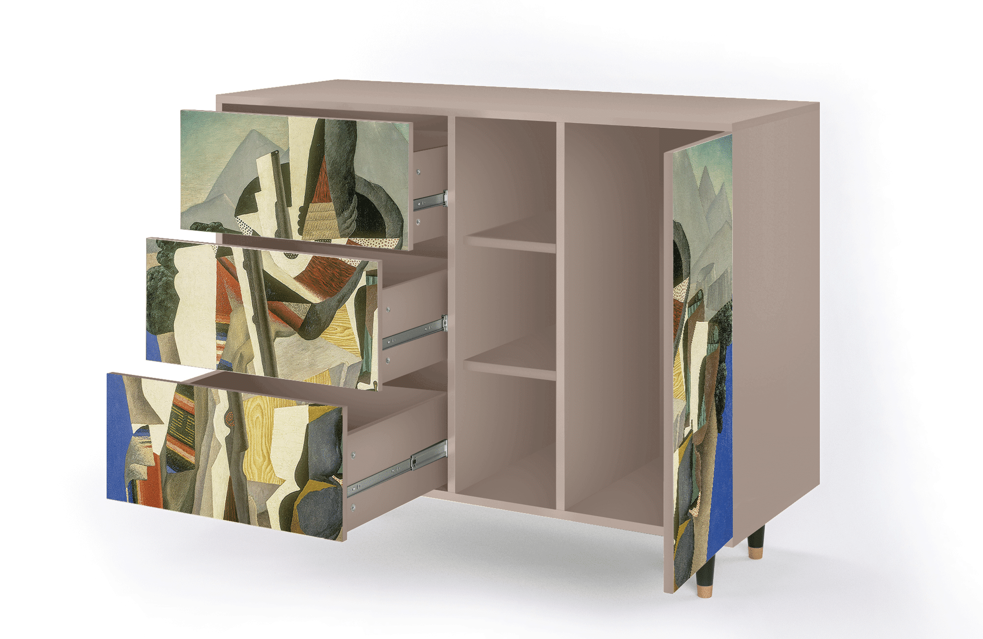 Sideboard – STORYZ – BS2 The Cubist Paintings – Latte Sideboard - STORYZ - BS2 The Cubist Paintings - Latte