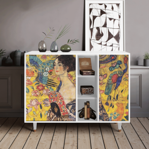 Sideboard - STORYZ - BS2 Lady with Fan by Klimt - White