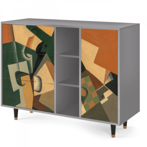 Sideboard - STORYZ - BS2 Glass and Checkerboard - Grey