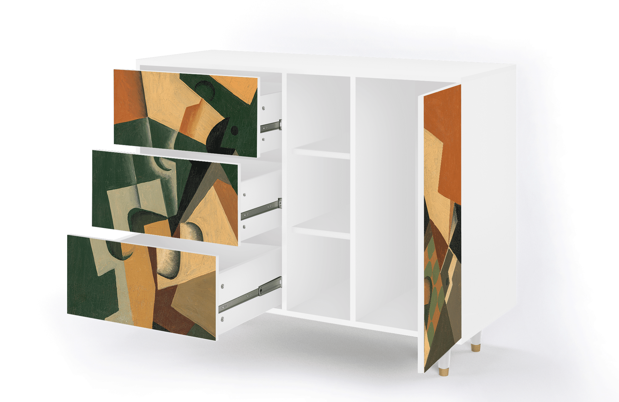 Sideboard – STORYZ – BS2 Glass and Checkerboard – White Sideboard - STORYZ - BS2 Glass and Checkerboard - White