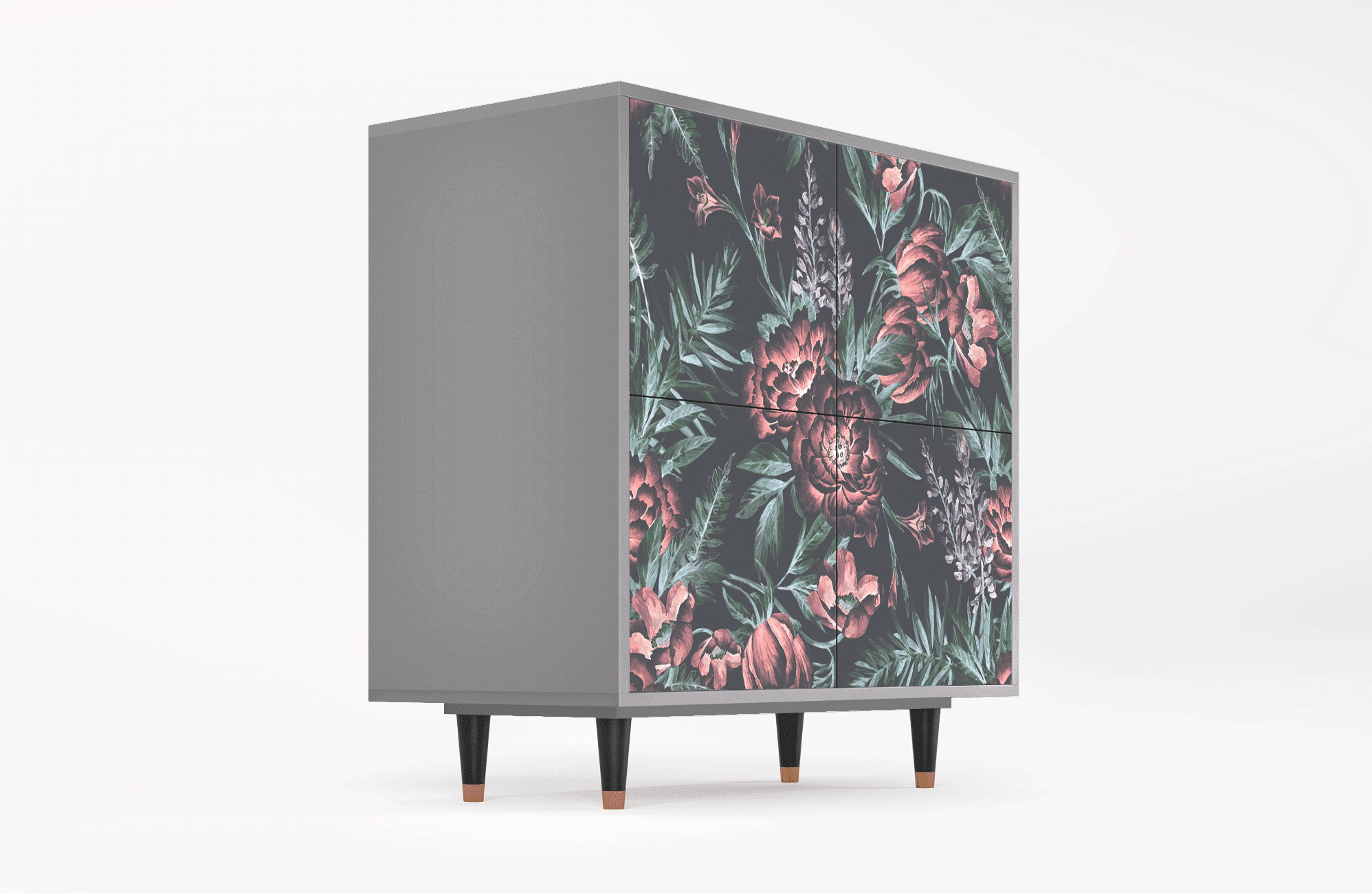 Sideboard – STORYZ – BS3 Dark Peonies – Grey Sideboard - STORYZ - BS3 Dark Peonies - Grey