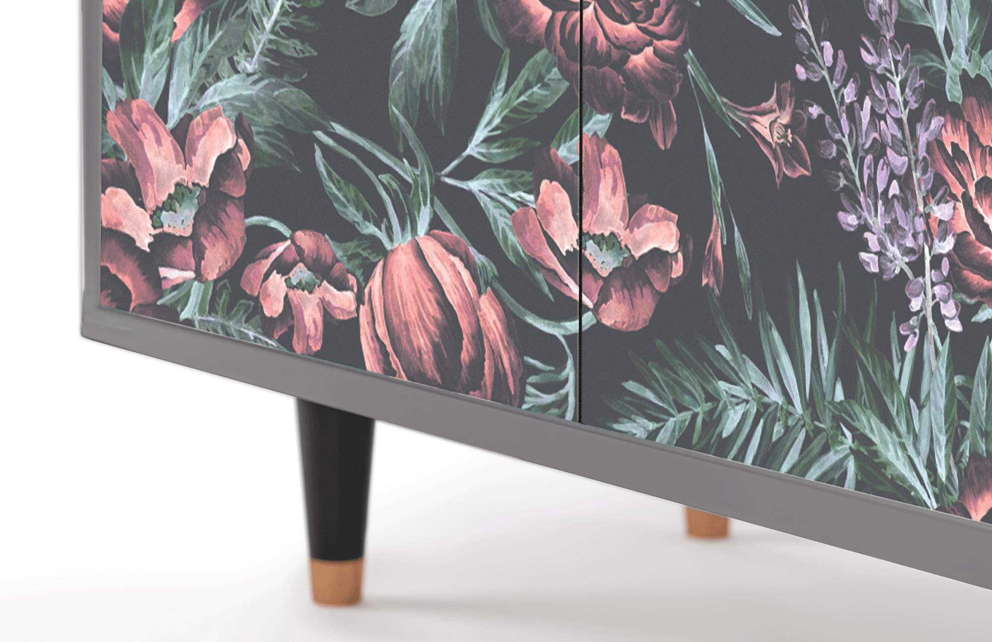 Sideboard – STORYZ – BS3 Dark Peonies – Grey Sideboard - STORYZ - BS3 Dark Peonies - Grey