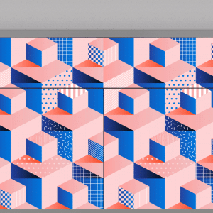 Sideboard - STORYZ - BS4 Pinky Squares - Grey