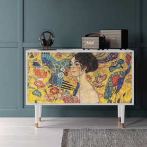 Sideboard - STORYZ - BS4 Lady with Fan by Klimt - White
