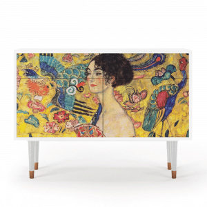 Sideboard - STORYZ - BS4 Lady with Fan by Klimt - White