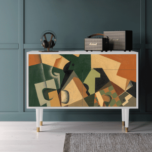 Sideboard - STORYZ - BS4 Glass and Checkerboard - White