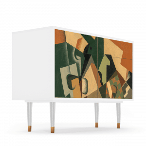 Sideboard - STORYZ - BS4 Glass and Checkerboard - White