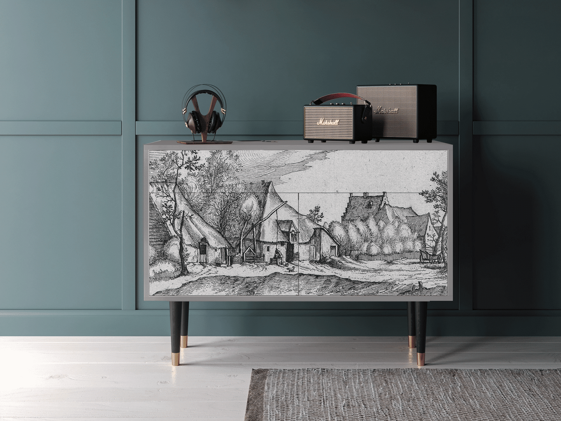 Sideboard - STORYZ - BS4 Farms in a Village - Grey Sideboard - STORYZ - BS4 Farms in a Village - Grey