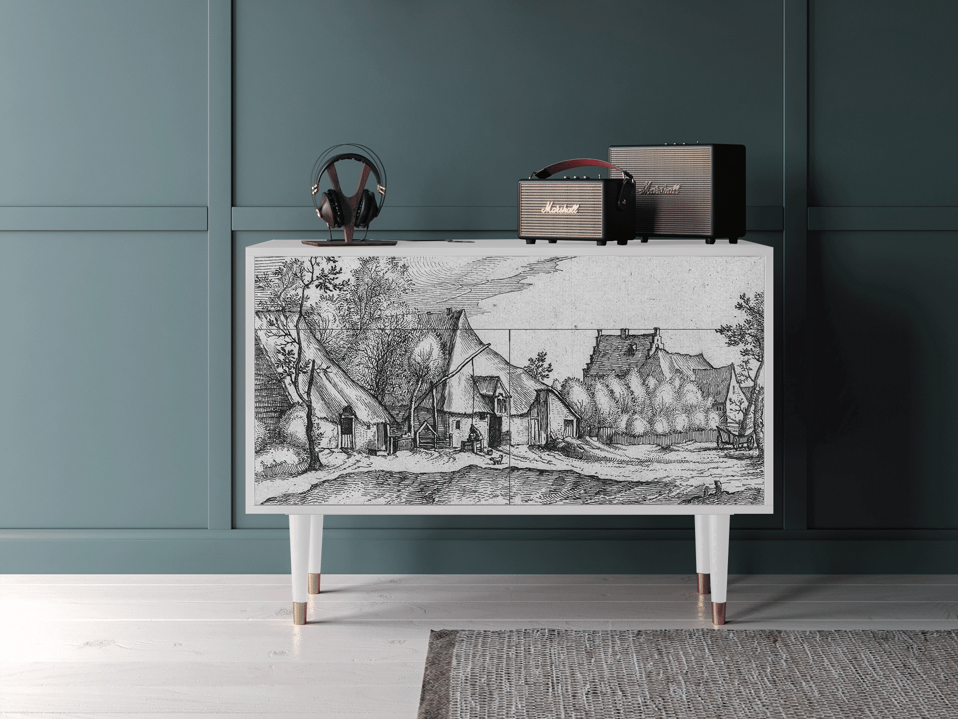 Sideboard - STORYZ - BS4 Farms in a Village - White Sideboard - STORYZ - BS4 Farms in a Village - White