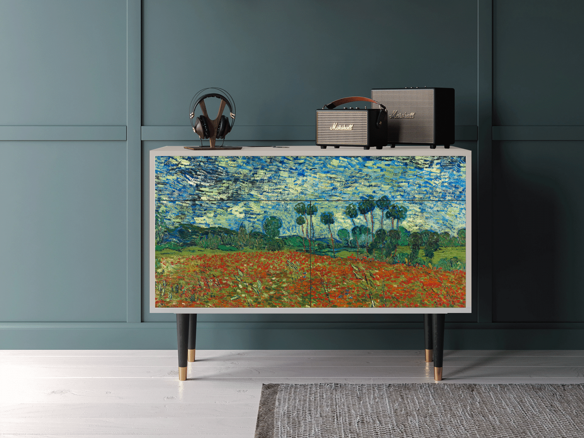Sideboard - STORYZ - BS4 Poppy field by van Gogh - Sand