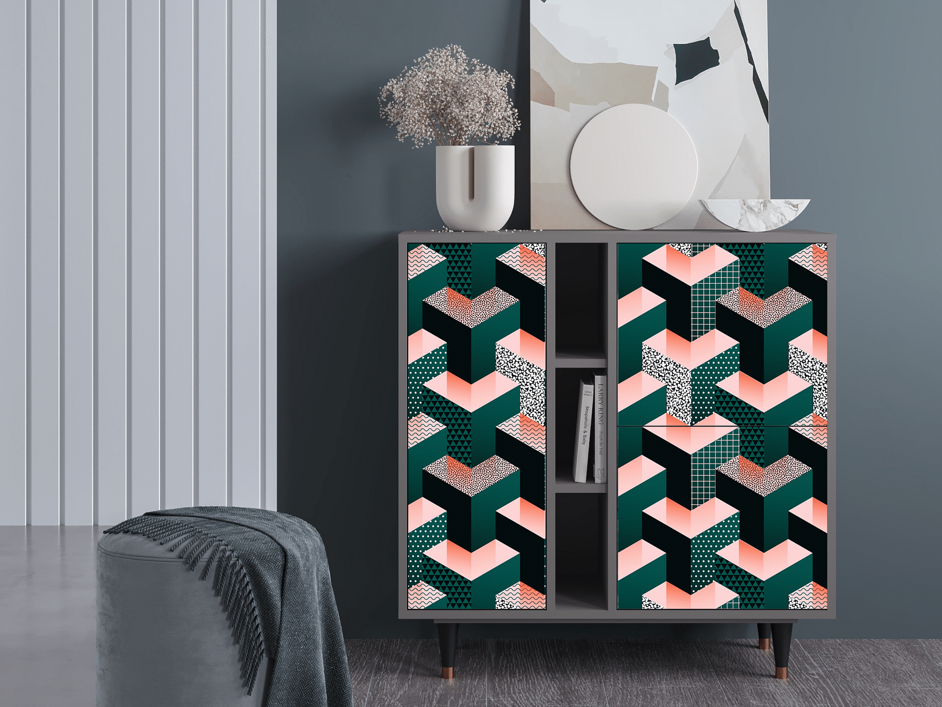 Sideboard - STORYZ - BS5 Geometric Madness - Grey Sideboard - STORYZ - BS5 Geometric Madness - Grey