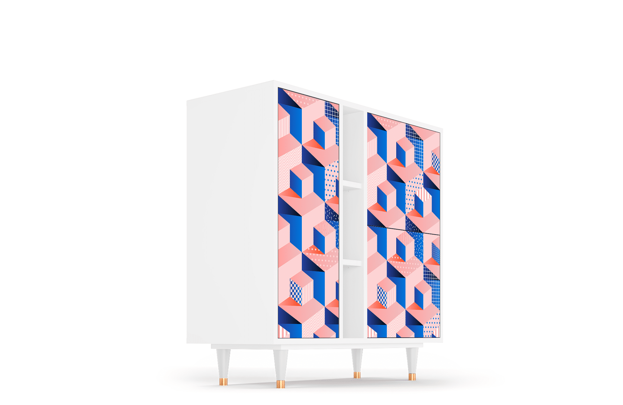 Sideboard – STORYZ – BS5 Pinky Squares – White Sideboard - STORYZ - BS5 Pinky Squares - White