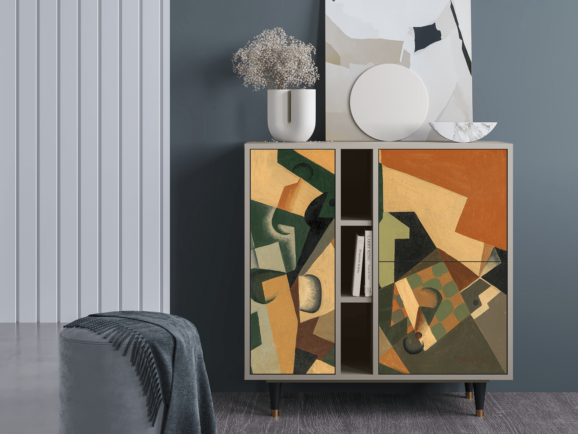 Sideboard - STORYZ - BS5 Glass and Checkerboard - Sand Sideboard - STORYZ - BS5 Glass and Checkerboard - Sand