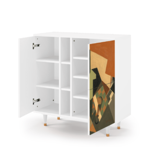 Sideboard - STORYZ - BS5 Glass and Checkerboard - White