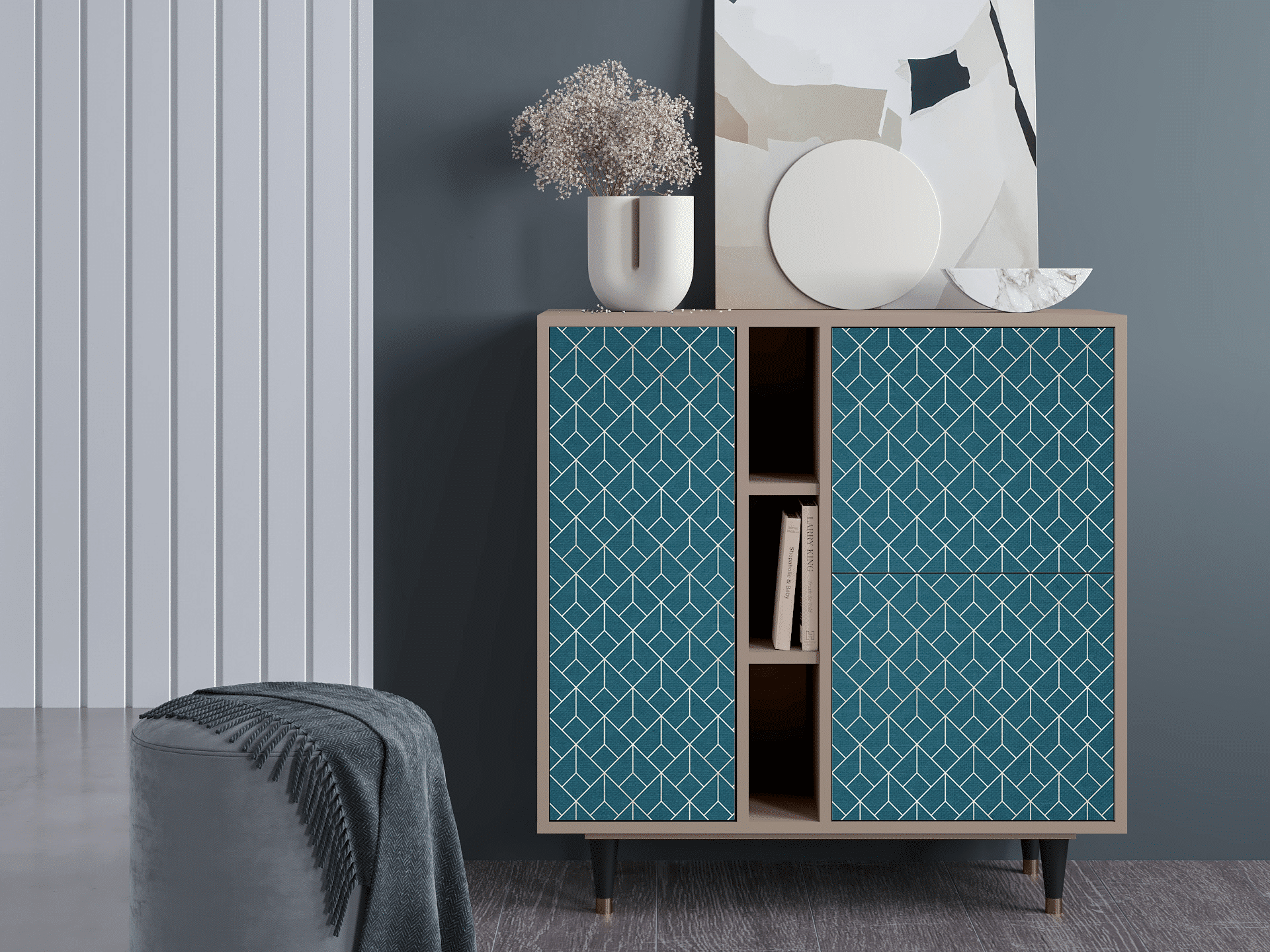 Sideboard - STORYZ - BS5 Turquoise Geometry - Latte