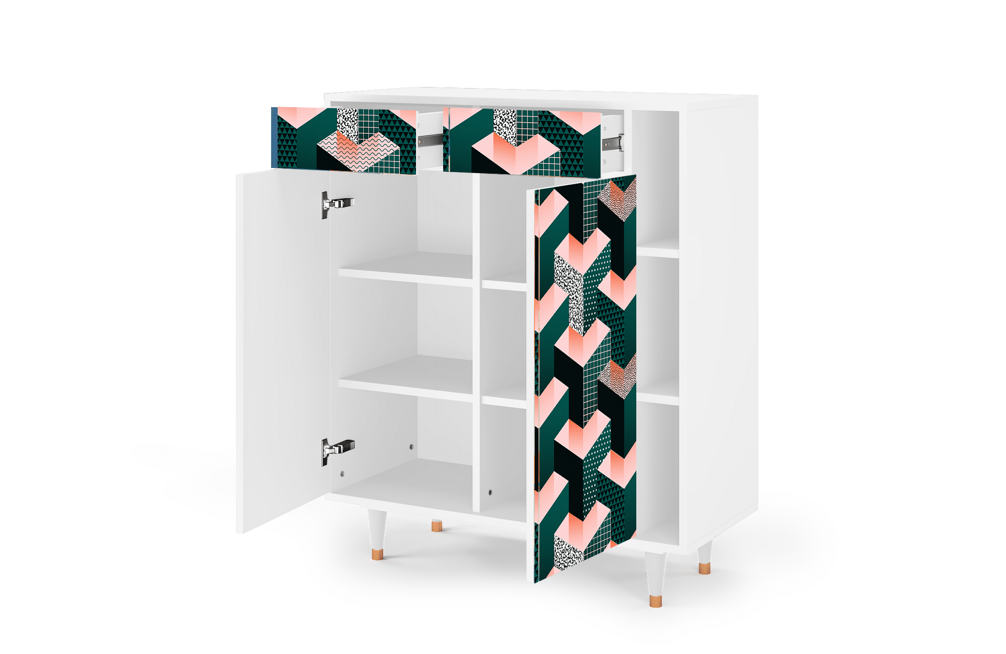 Sideboard – STORYZ – BS6 Geometric Madness – White Sideboard - STORYZ - BS6 Geometric Madness - White