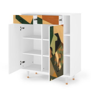 Sideboard - STORYZ - BS6 Glass and Checkerboard - White
