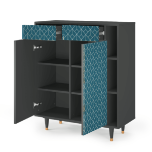 Sideboard - STORYZ - BS6 Turquoise Geometry - Antracite