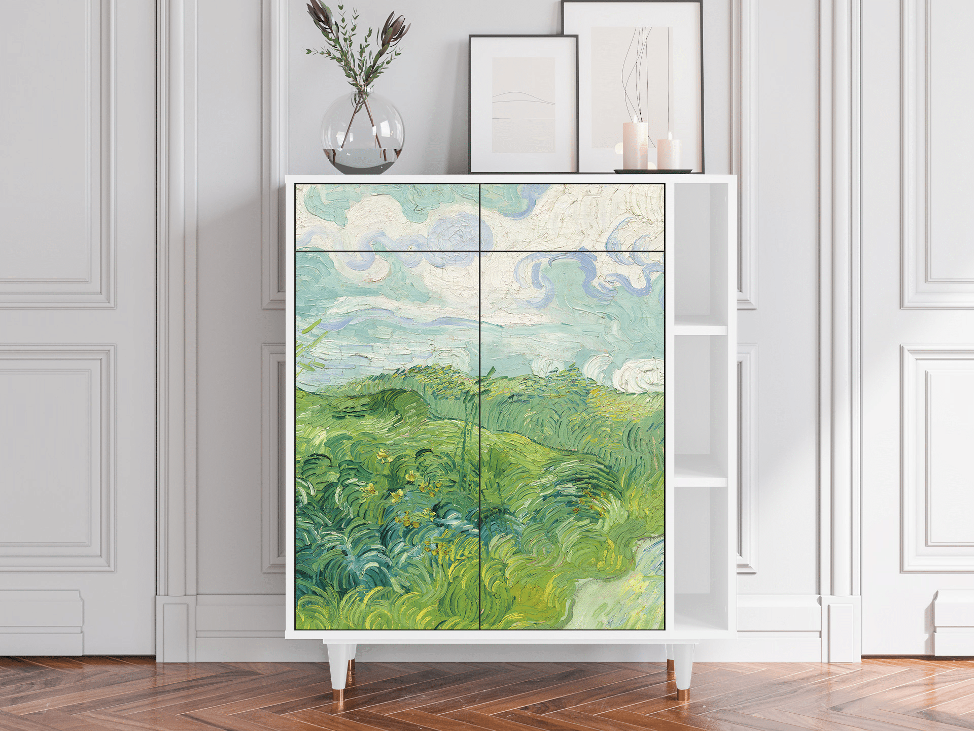 Sideboard - STORYZ - BS6 Green Wheat Fields - White Sideboard - STORYZ - BS6 Green Wheat Fields - White