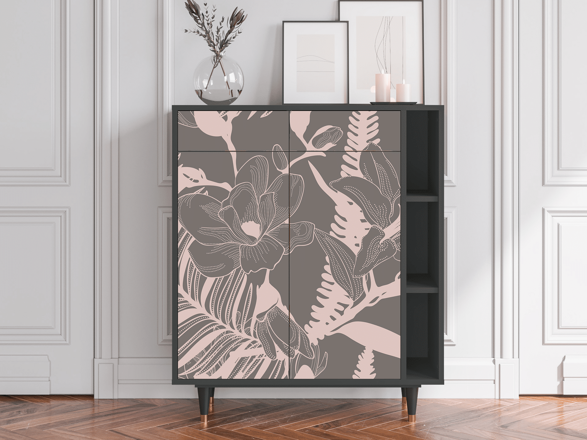 Sideboard - STORYZ - BS6 Issabelline Flower - Antracite Sideboard - STORYZ - BS6 Issabelline Flower - Antracite