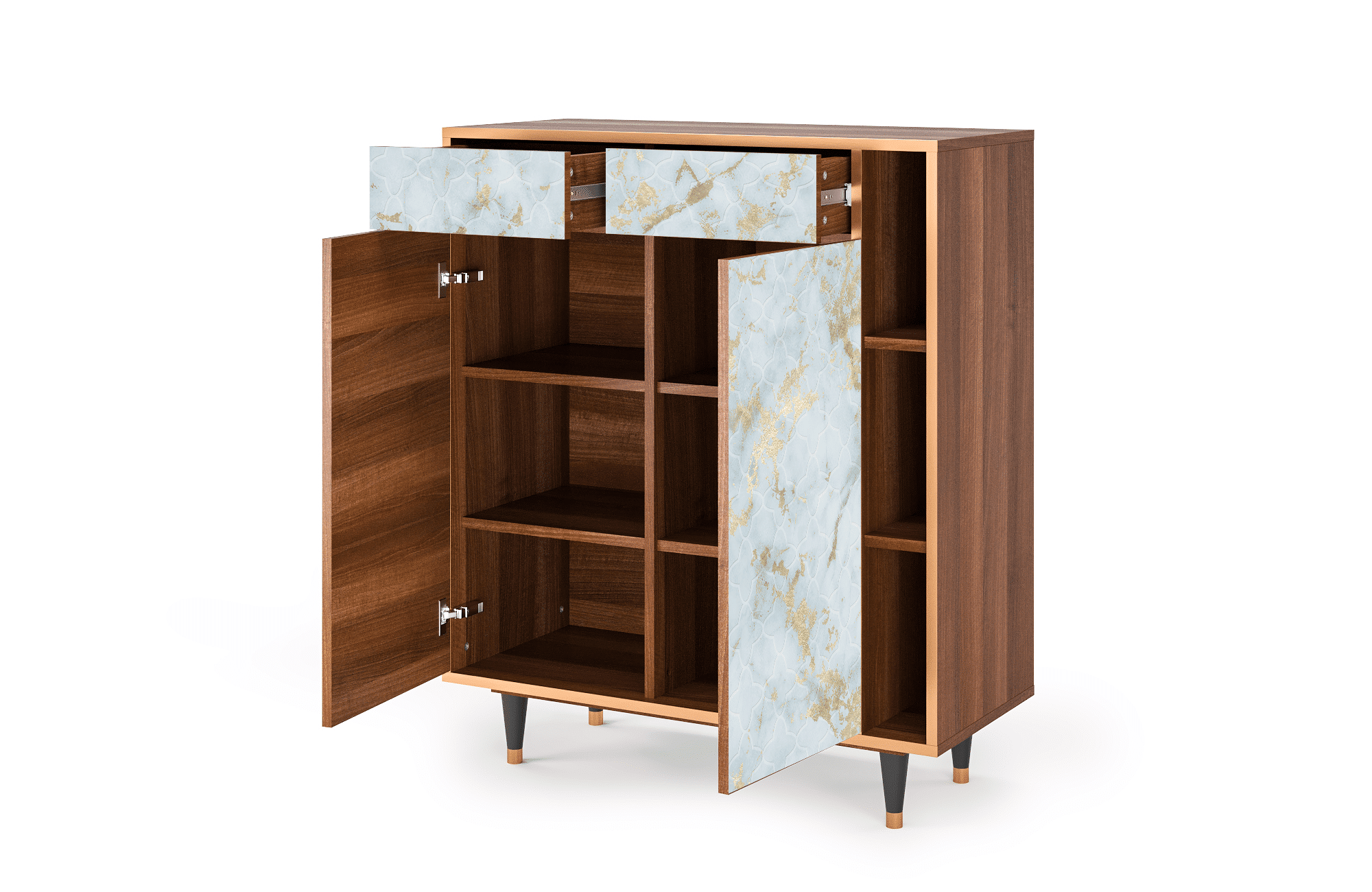 Sideboard – STORYZ – BS6 Golden Waves – Walnut Sideboard - STORYZ - BS6 Golden Waves - Walnut