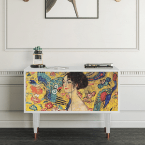 Sideboard - STORYZ - S1 Lady with Fan by Klimt - White