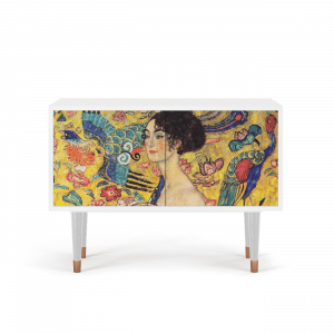 Sideboard - STORYZ - S1 Lady with Fan by Klimt - White