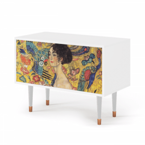 Sideboard - STORYZ - S1 Lady with Fan by Klimt - White