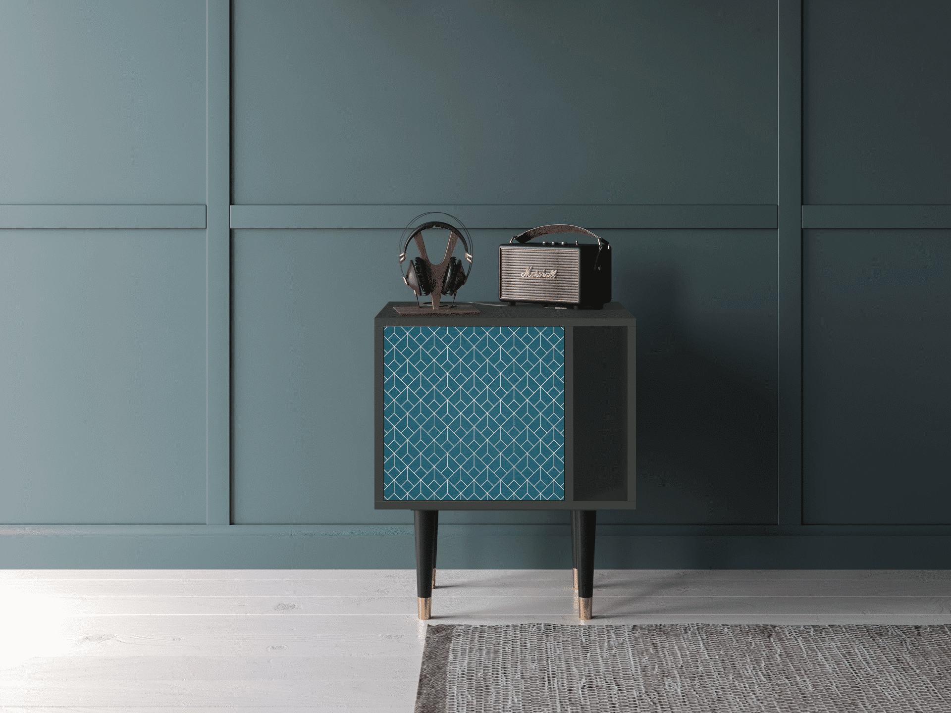 Sideboard - STORYZ - S2 Turquoise Geometry - Antracite