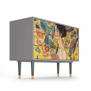 Sideboard - STORYZ - S3 Lady with Fan by Klimt - Grey