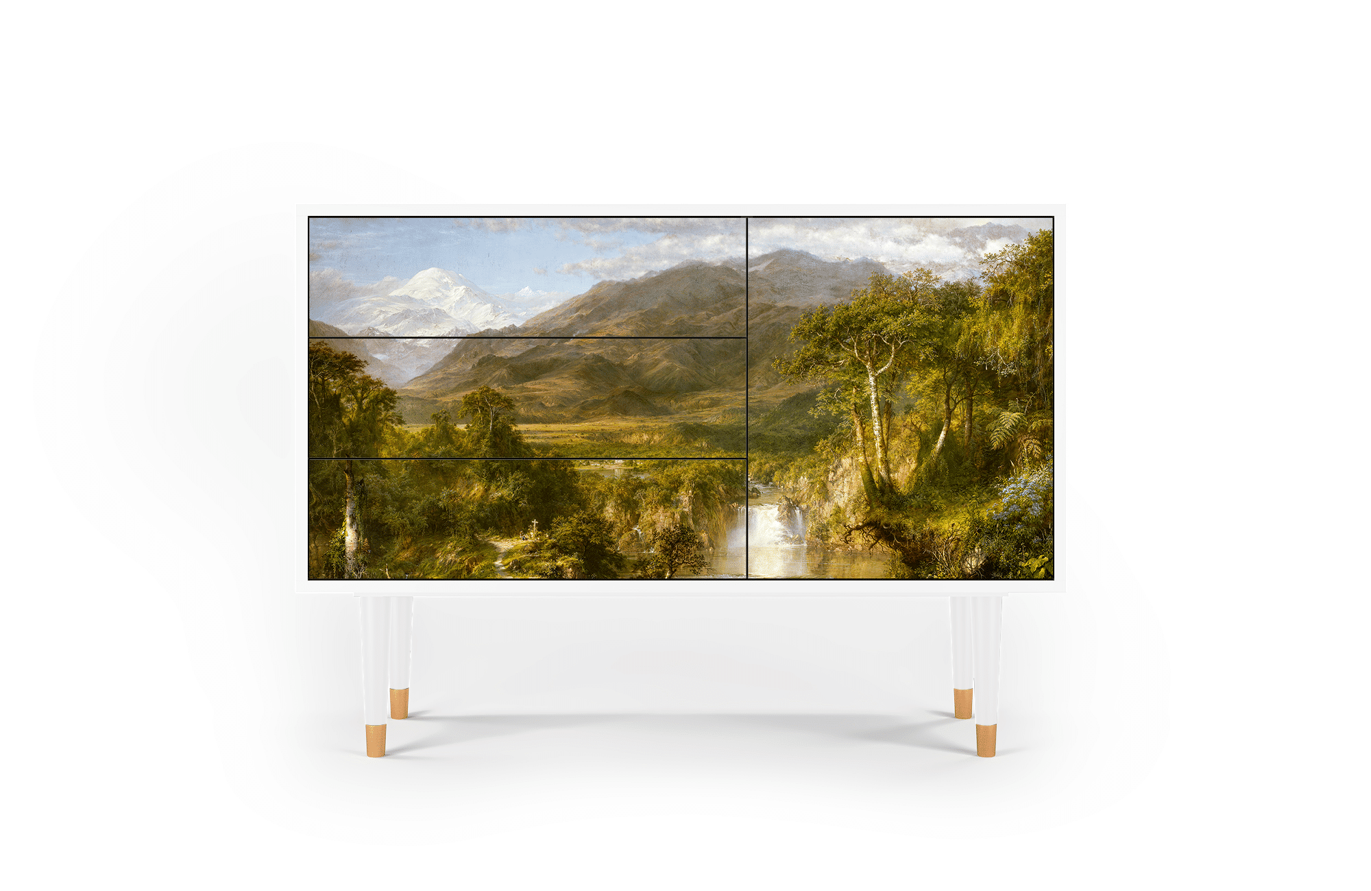 Sideboard – STORYZ – S3 Lady with Fan by Klimt – White Sideboard - STORYZ - S3 Lady with Fan by Klimt - White