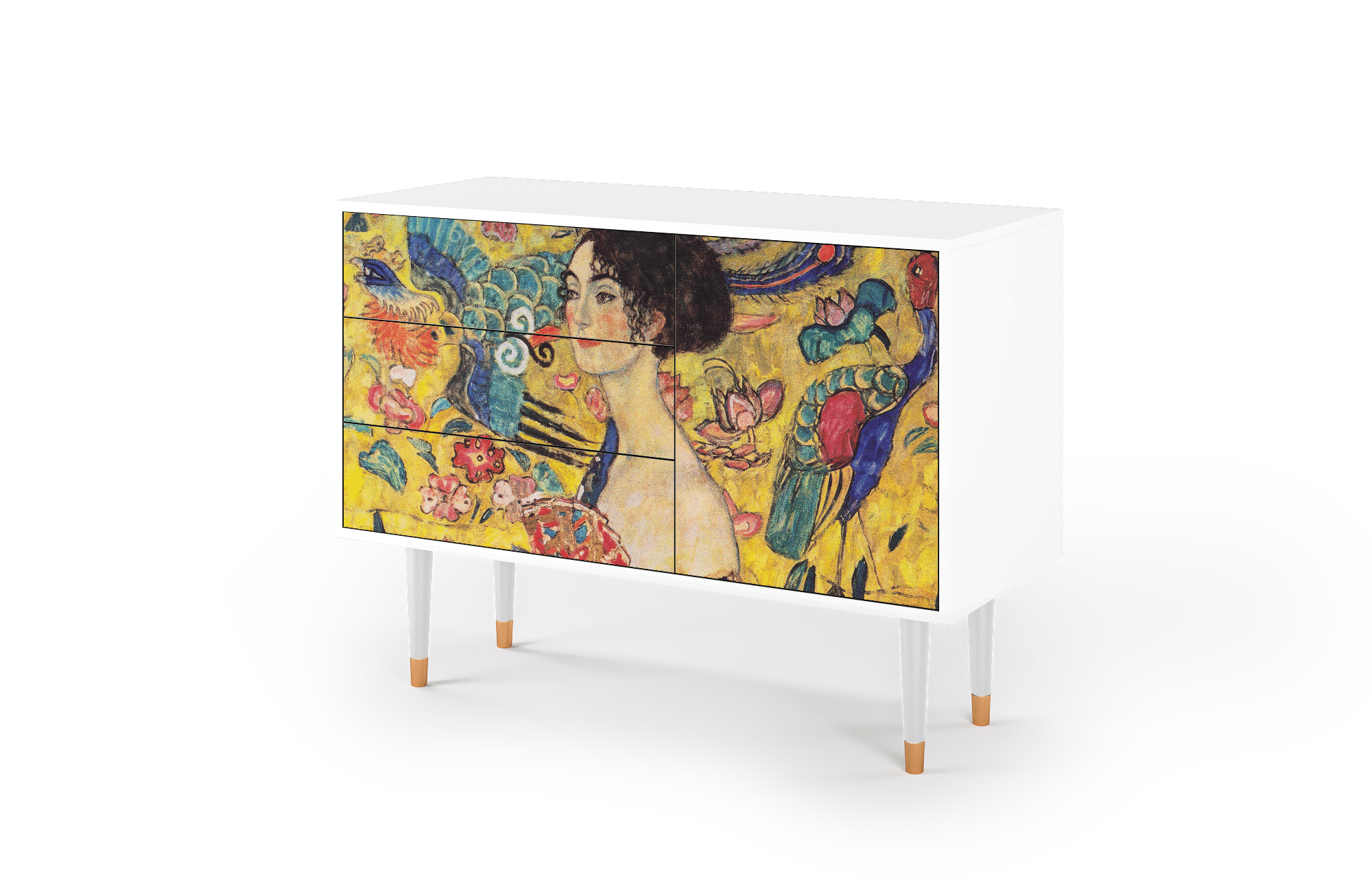 S3_146_006 Sideboard - STORYZ - S3 Lady with Fan by Klimt - White