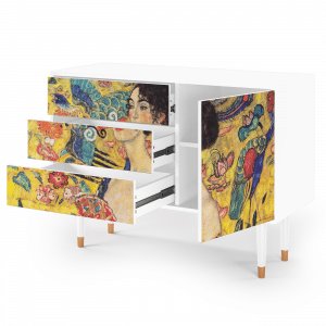 Sideboard - STORYZ - S3 Lady with Fan by Klimt - White