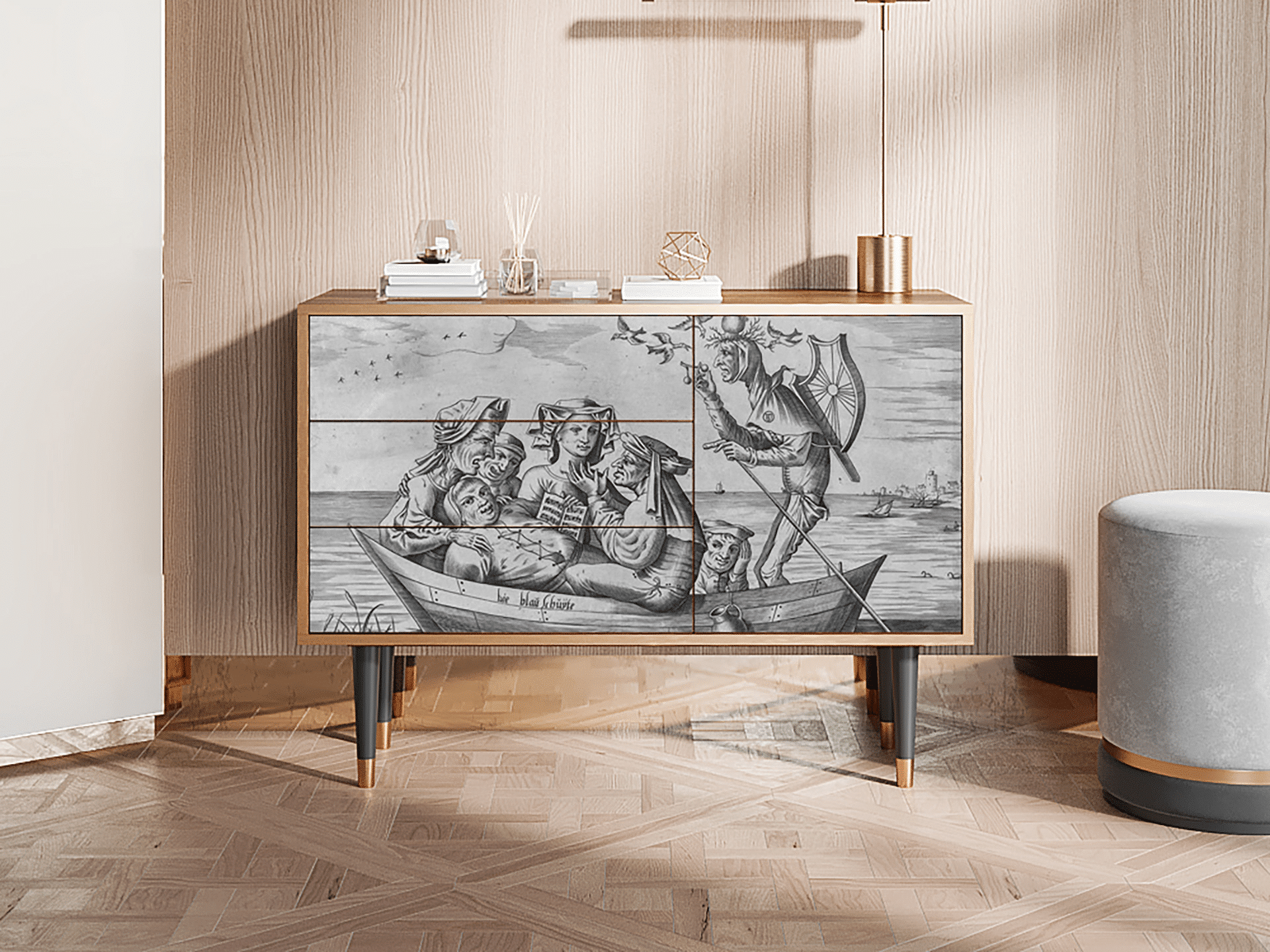 Sideboard - STORYZ - S3 Blau Schuyte - Walnut