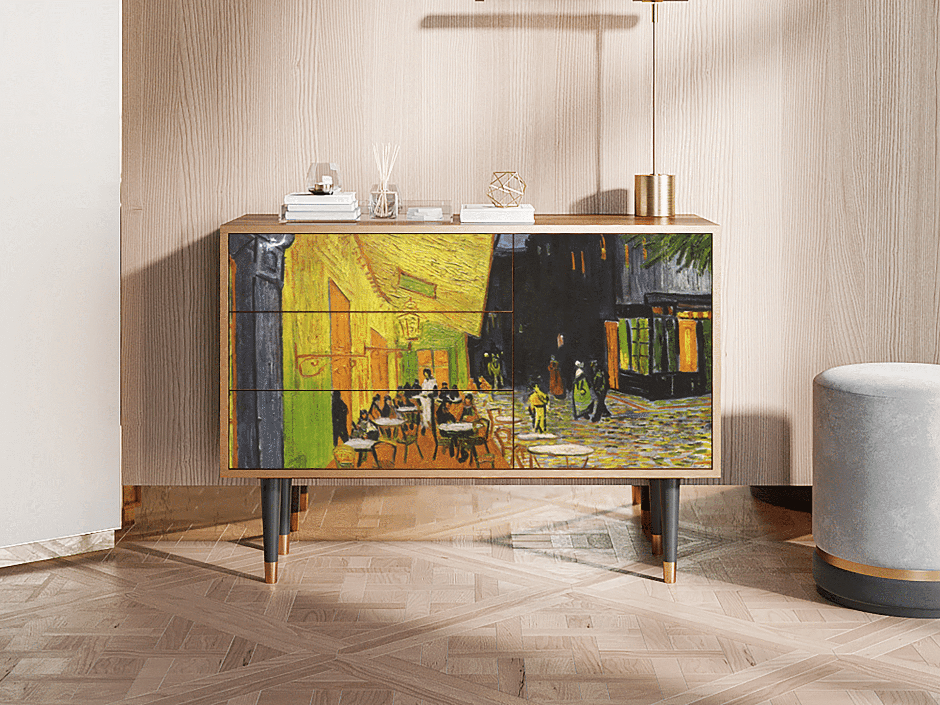 Sideboard - STORYZ - S3 Café Terrace at Night - Walnut