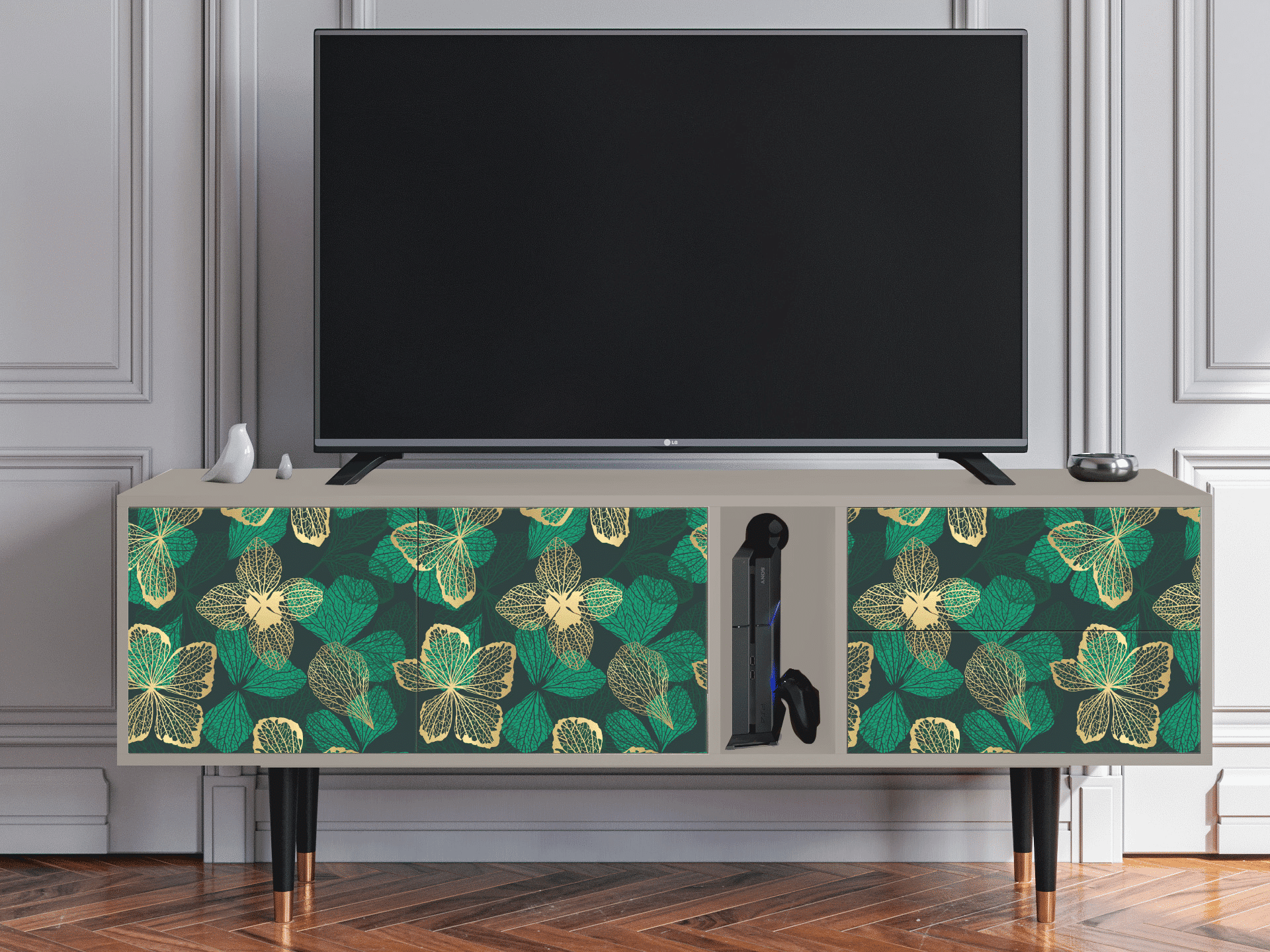 Sideboard - STORYZ - T1 Green Flower - Sand Sideboard - STORYZ - T1 Green Flower - Sand