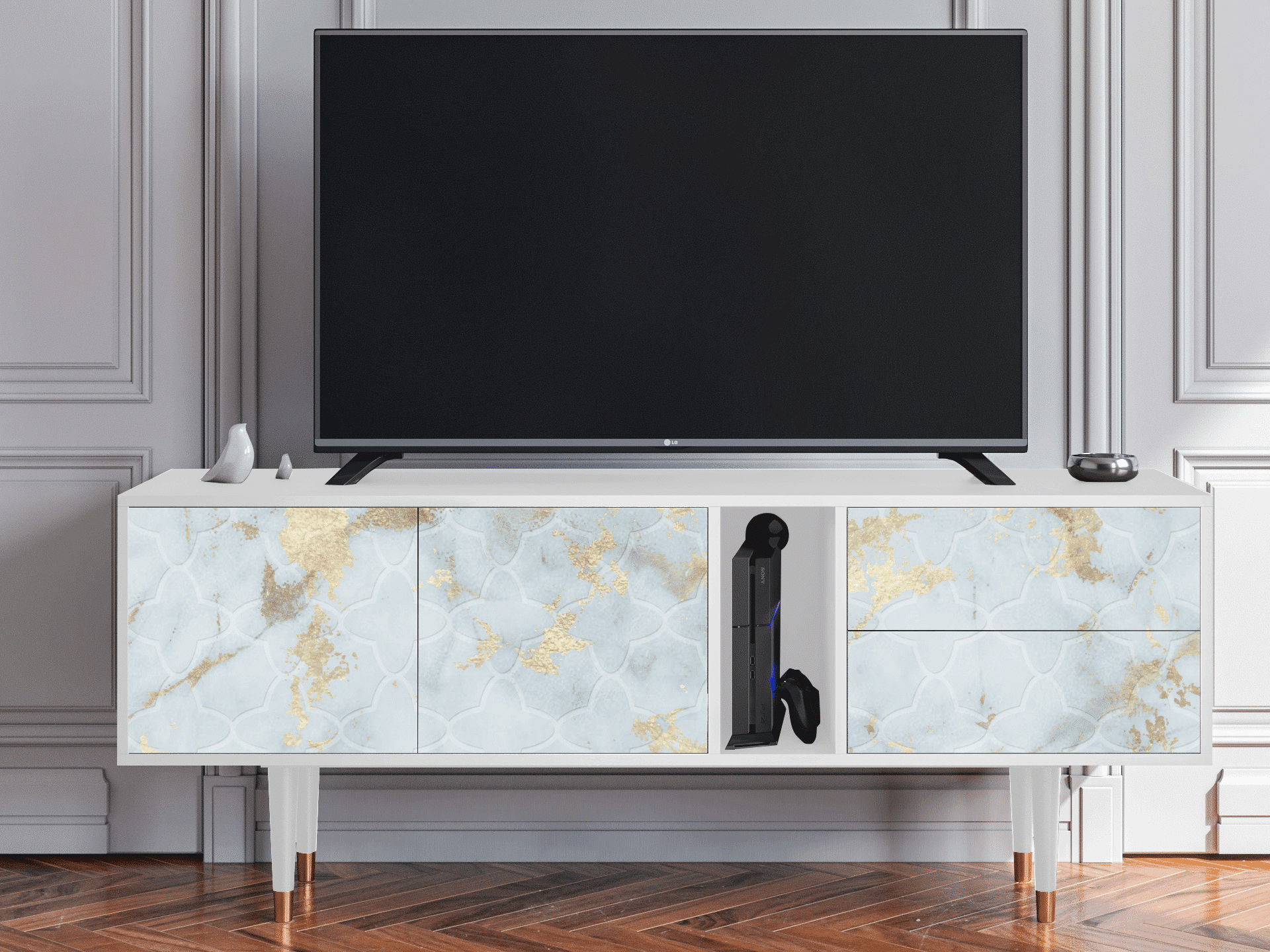 Sideboard - STORYZ - T1 Golden Waves - White Sideboard - STORYZ - T1 Golden Waves - White