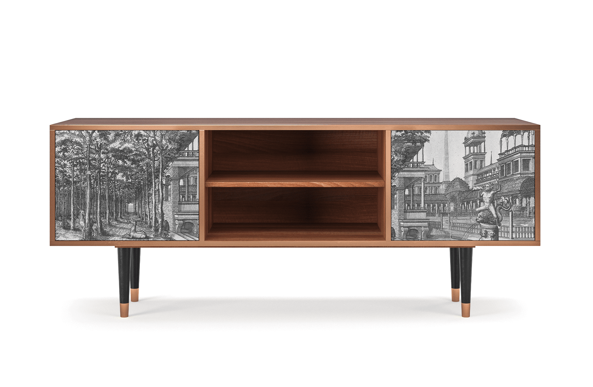 Sideboard – STORYZ – T2 View of the Piazza – Walnut Sideboard - STORYZ - T2 View of the Piazza - Walnut