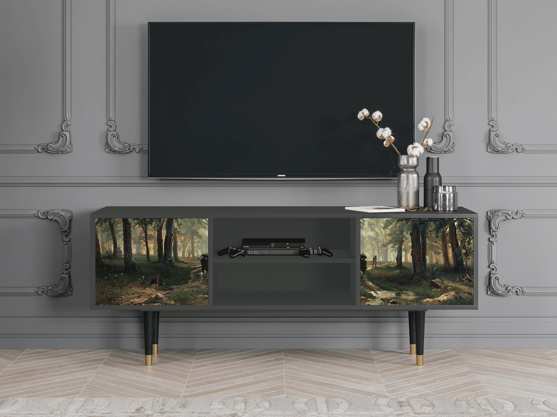 Sideboard - STORYZ - T2 Rain in the Oak Forest - Antracite Sideboard - STORYZ - T2 Rain in the Oak Forest - Antracite