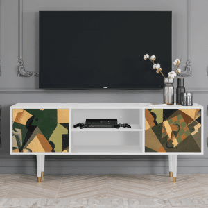 Sideboard - STORYZ - T2 Glass and Checkerboard - White