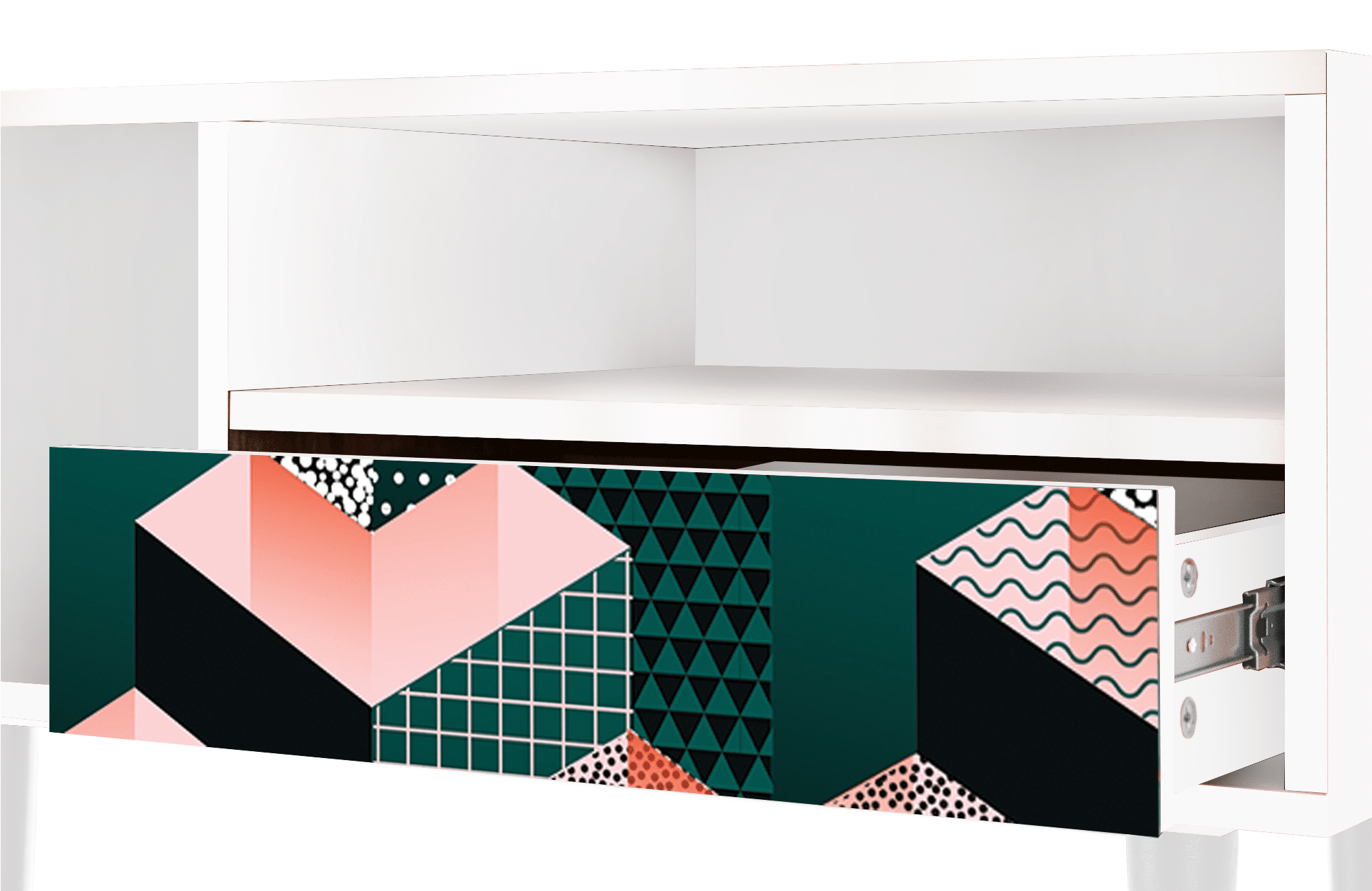 Sideboard – STORYZ – T3 Geometric Madness – White Sideboard - STORYZ - T3 Geometric Madness - White