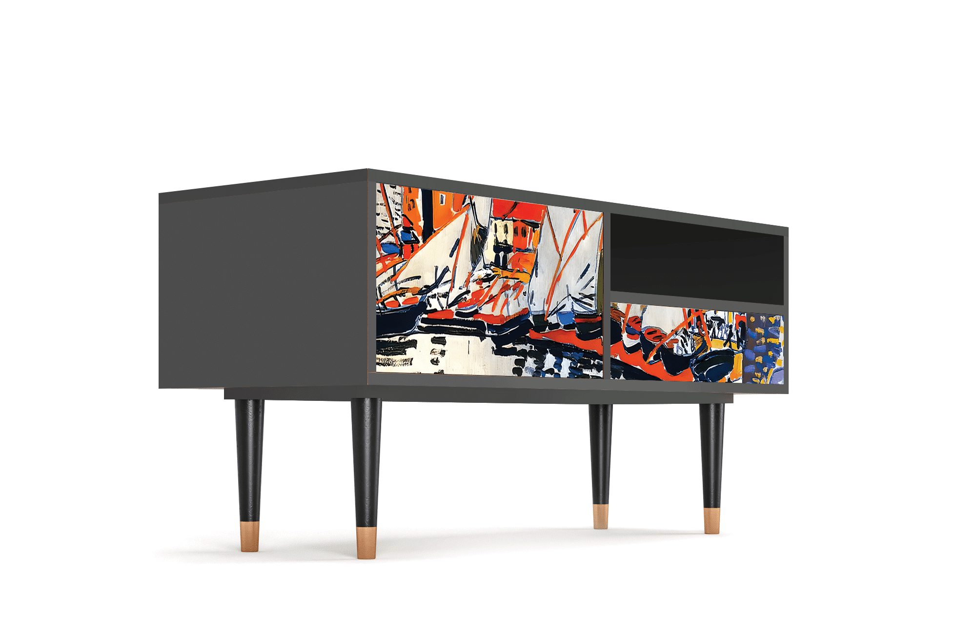 Sideboard – STORYZ – T3 Le Séchage des voiles – Antracite Sideboard - STORYZ - T3 Le Séchage des voiles - Antracite