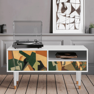 Sideboard - STORYZ - T3 Glass and Checkerboard - White