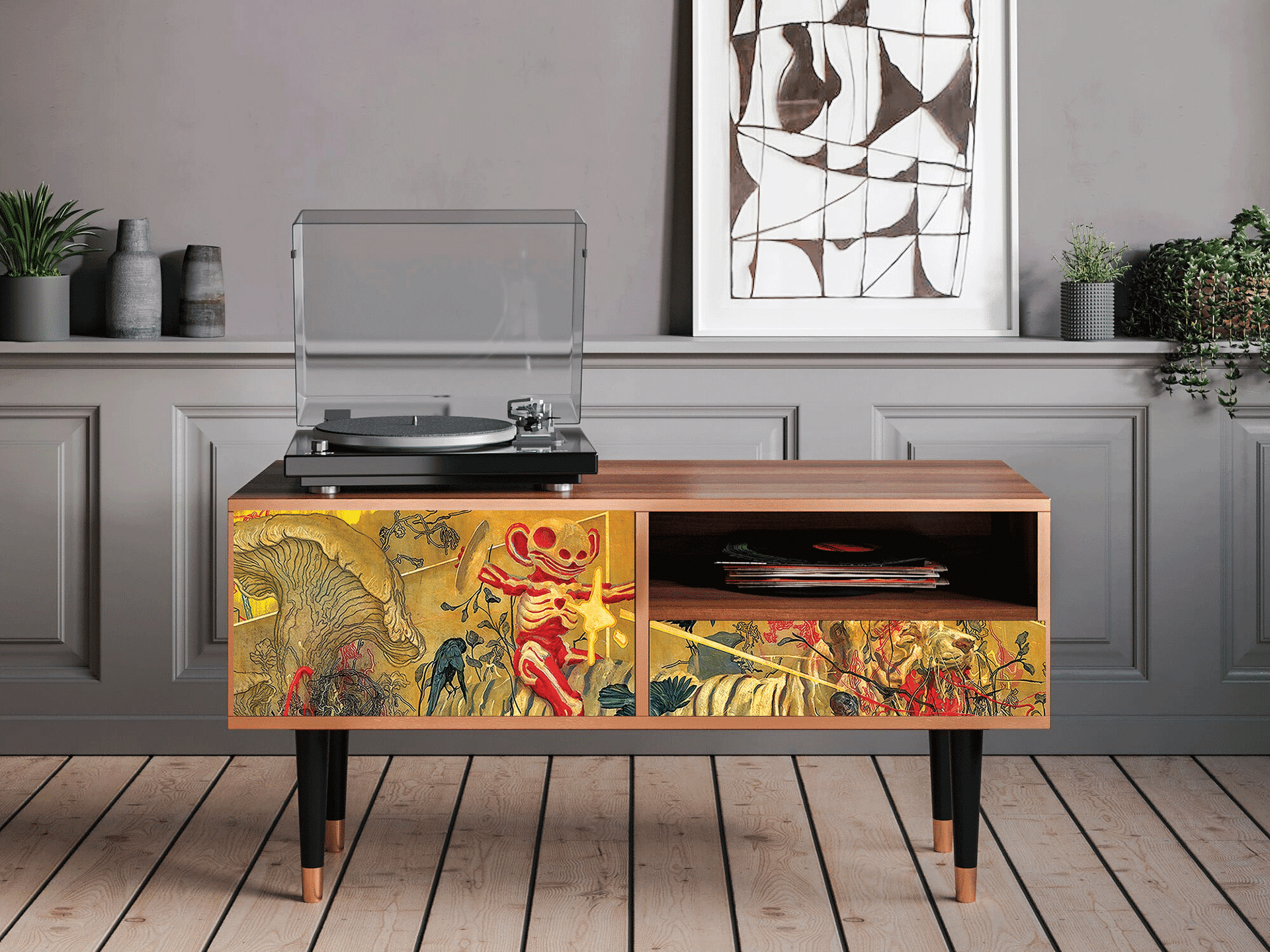 Sideboard - STORYZ - T3 Blood by James Jean - Walnut Sideboard - STORYZ - T3 Blood by James Jean - Walnut