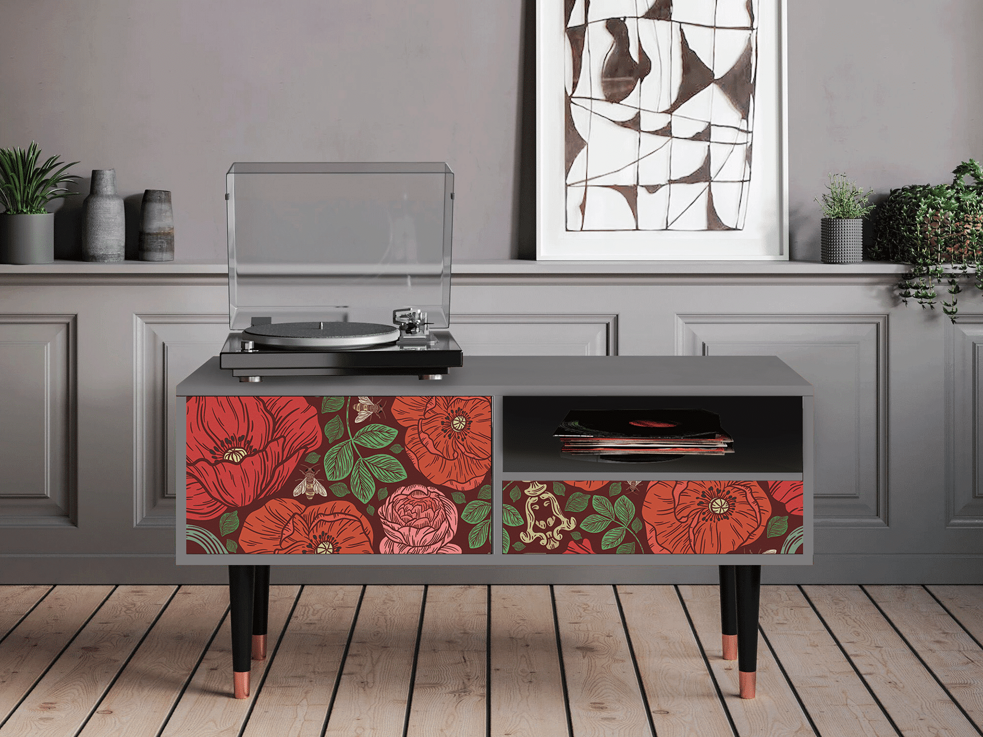Sideboard - STORYZ - T3 Poppy Garden - Grey Sideboard - STORYZ - T3 Poppy Garden - Grey