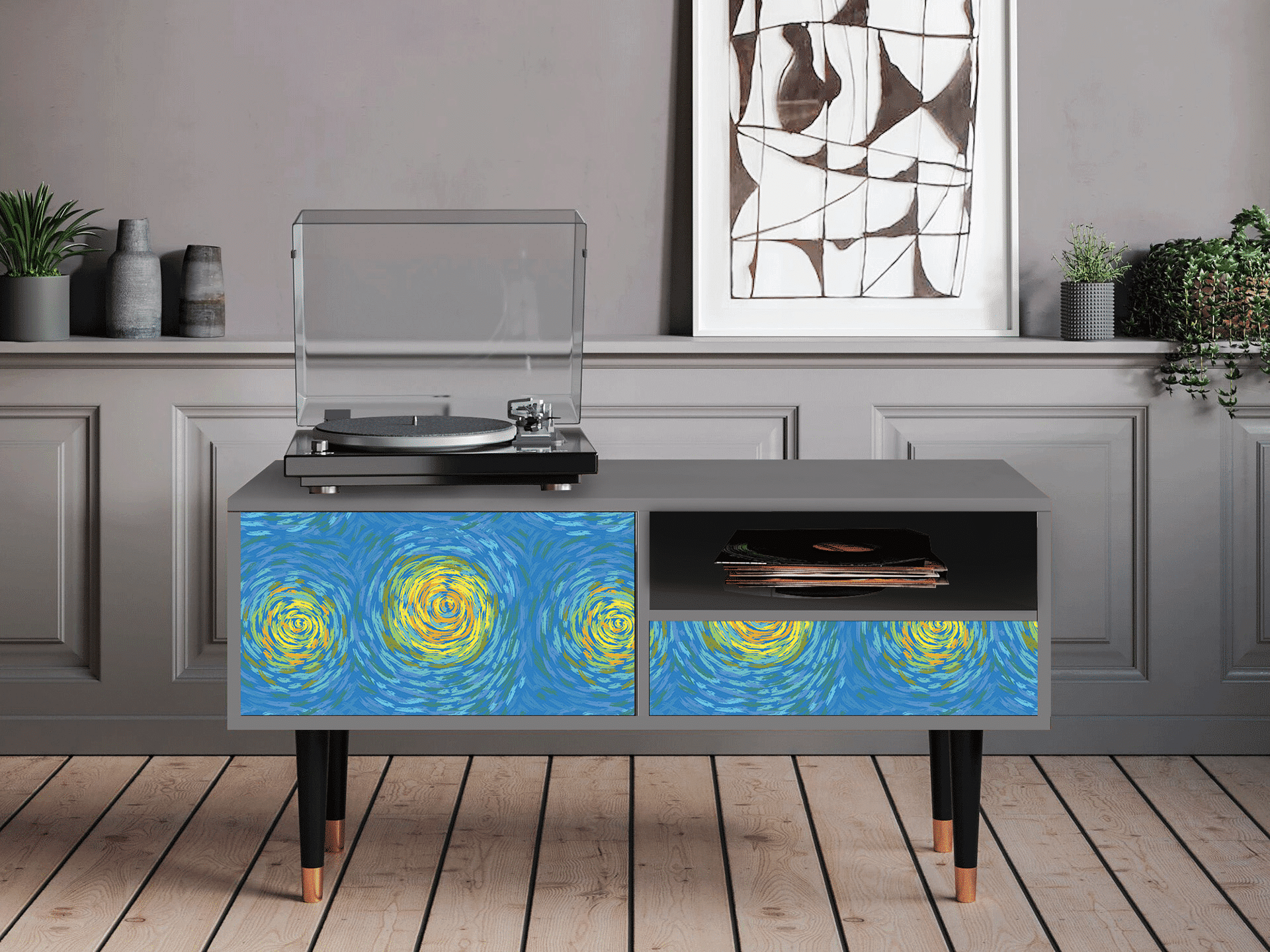 Sideboard - STORYZ - T3 Van Gogh Lights - Grey Sideboard - STORYZ - T3 Van Gogh Lights - Grey